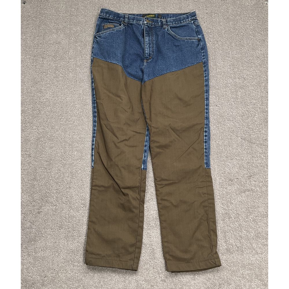 Herter's jeans‎ Men 36/38 Blue Brown Hunting Denim Reinforced Canvas Brush Chore